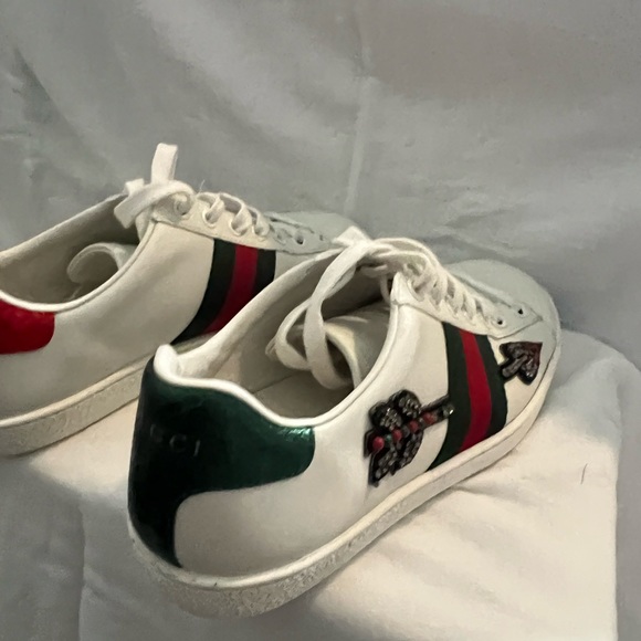 Gucci Ace Embroidered Arrow White/Red/Green Size 37 (7 US) - Picture 4 of 11